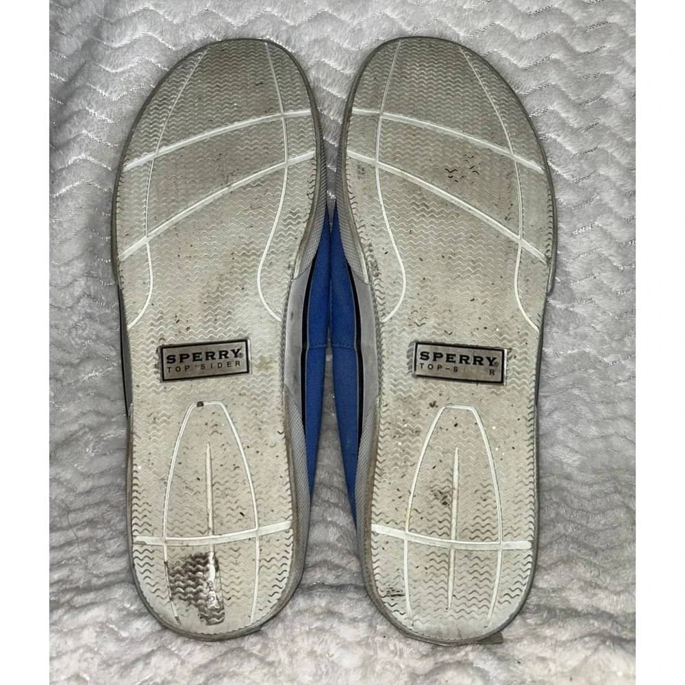 Sperry Top-Sider Boat Shoes Mens Size 12 Blue Canvas Lace Up Casual Non-Slip
